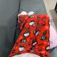 thumbnail image 3 of Pantalones de pijama de Hello Kitty de Navidad para mujer, Pantalones suaves de tela elástica doble de lana Sanrio de talla grande, pantalones de dibujos animados KawaiiGift, 3 of 4