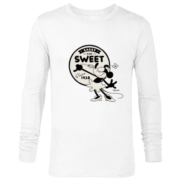 Disney 100 Minnie Mouse Sassy and Sweet Since 1928 D100 - Long Sleeve T-Shirt for Men - Customized-White