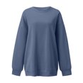 thumbnail image 4 of Tops for Women Trendy Women's Solid Color Sweatshirt Womens Autumn And Winter Loose Top Solid Color Shoulder Sleeve Hoodless Pullover Sweatshirt Sweater, 4 of 4