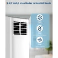 thumbnail image 3 of Garvee Life 3-in-1 Portable Air Conditioner, 8,000 BTU Portable AC Unit with Cooling, Dehumidifier & Fan for Rooms up to 350 sq.ft with Remote Control, Sleep Mode, 24H Timer & Window Kit, 3 of 9