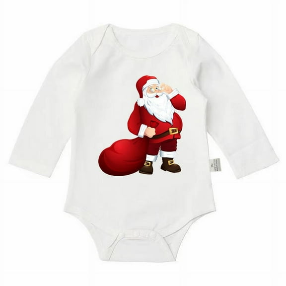 Staki Santa Baby Sweater Newborn Baby Girls Christmas Clothes Long Sleeve Ruffle Romper Fall Winter Outfits(Red,12-18 Months)
