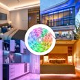 thumbnail image 2 of LEDs Strip Lights with IR Remote Smartphone BT Connection 5m 150LEDs 5050RGB Color Changing Rope Light IP65 Water-resistant for Home Party Decoration Restaurant KTV Club, 2 of 8