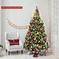 thumbnail image 2 of Costway Arbre de Noël Enneigé Pré-Éclairé de 7,5 Pieds avec 1398 Bouts, Pommes de Pin et Baies Rouges avec 8 modes d'Éclairage, 2 of 10