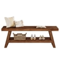 thumbnail image 3 of Fnova 47.24 Inch Solid Wood 2-Tier Entryway Bench with A-Frame Shoe Storage, Multi-Functional Wooden Storage Bench for Entryway, Living Room, Bedroom, Dining Room, 3 of 11