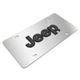 thumbnail image 3 of iPick Image for Jeep 3D Dark Gray Logo on Mirror Chrome Stainless Steel License Plate, Official Licensed, 3 of 5