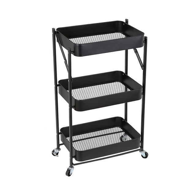 Carrito Auxiliar 3 Niveles VANLIG Negro