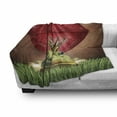 thumbnail image 3 of Animal Soft Flannel Fleece Blanket, Lady Finds Her Frog Prince Charming Soul Mate in Love Romance Fairy Tale Art, Cozy Plush for Indoor and Outdoor Use, 70" x 90", Green Red Yellow, by Ambesonne, 3 of 6