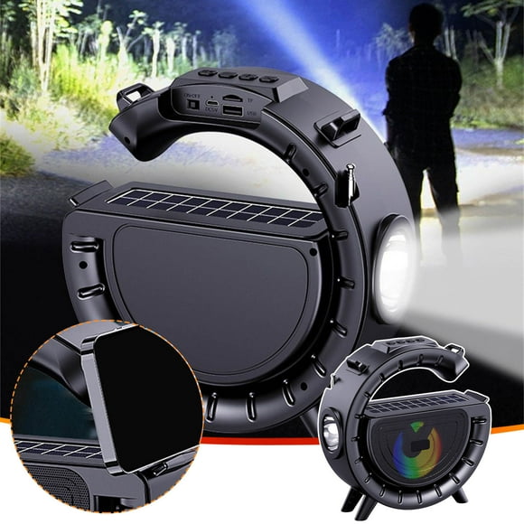 Wzzjkit Solar Bluetooth Speaker with Flashlight, Bluetooth Audio High Beauty RGB Colorful Atmosphere Light Desktop Wireless Portable Speaker Card, Speakers Bluetooth Wireless