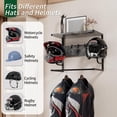 thumbnail image 4 of Motorcycle Helmet Holder Wall Mounted, Helmet Holder Wall Mount with Helmet Rack, Motorcycle Helmet Rack for Most of Helmet and Clothes, 4 of 17
