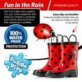 thumbnail image 5 of Little Girls Red Ladybug Rubber Rain Boots - Size 3 little Kid, 5 of 6