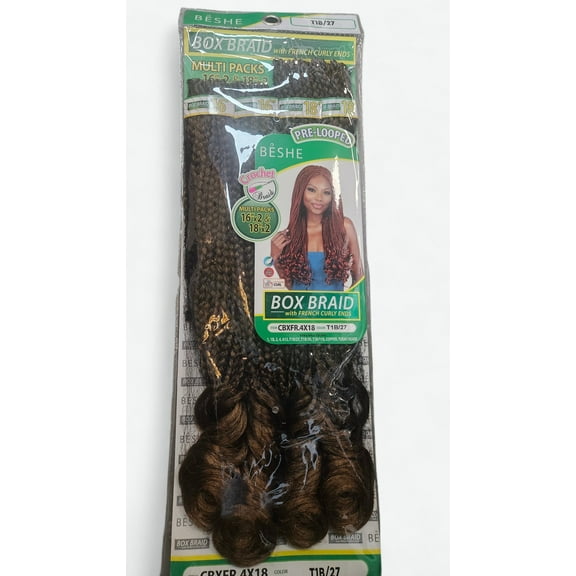 BESHE PRE-LOOPED BOX BRAID CROCHET WITH FRENCH CURLY ENDS