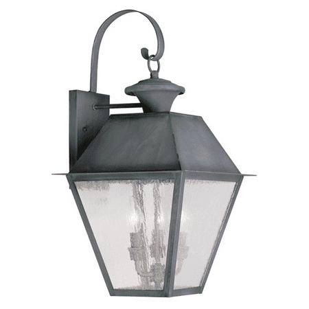 Crystal Glass Charcoal Wall Sconces 3 Light With Seeded Glass Charcoal Finish size 24 in 180 Watts - World of Crystal ()