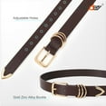 thumbnail image 5 of SUOSDEY 3 Pack Women's Leather Belts for Jeans Dress Pants Fashion Ladies Leather Belts with Gold Buckle, 5 of 7
