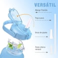 thumbnail image 2 of Botella de Agua de 2 Litros, Botella de Agua Motivacional de Gran Capacidad, con Pajita y Marcador de Tiempo, Botella con Asa, a Prueba de Fugas para Gimnasio, Viajes, Escuela y Deportes ER, 2 of 5