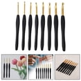 thumbnail image 5 of Flexible 8 Piece Knitting Tool Set Gold Crochet Hooks with Black Handles, 5 of 5