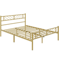 thumbnail image 3 of Renwick Justice Metal Platform Bed with Arrow Design, Queen Size, Antique Gold, 3 of 7
