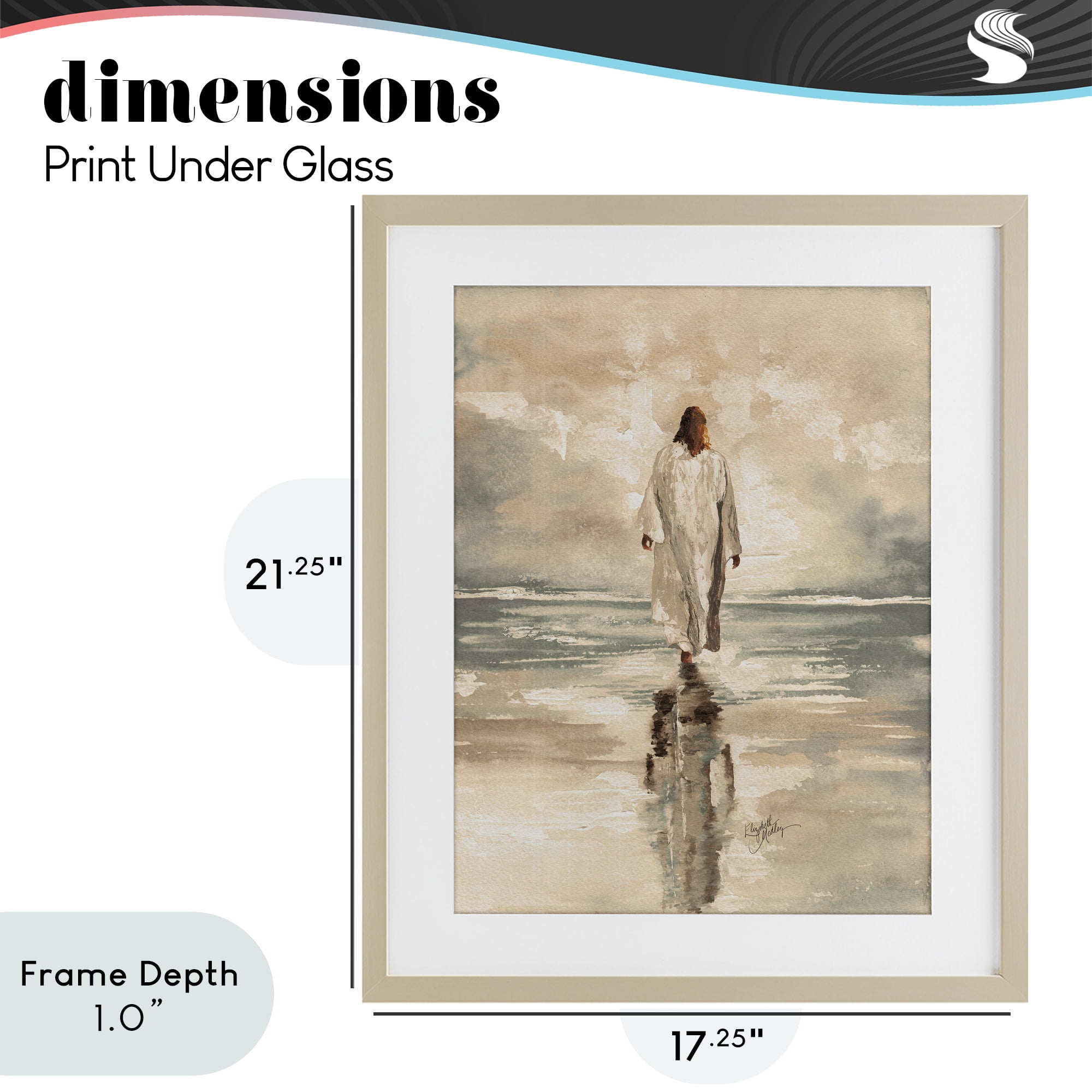 Stupell Industries Jesus Calms The Sea Birch Framed Print Under Glass, design by Elizabeth Medley