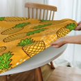 thumbnail image 4 of YFYANG Round Fitted Table Cloth, Waterproof Yellow Cartoon Pineapple Doodle Pattern Polyester Table Cover, Indoor Outdoor Decorative Tablecloths with Elastic Edge, 4 of 7