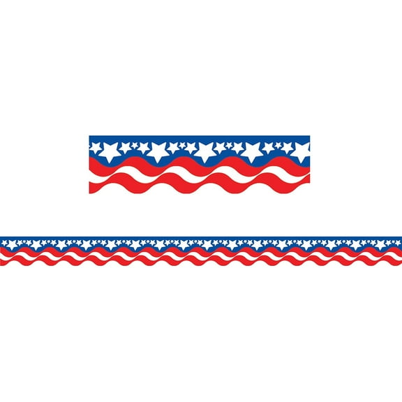 Patriotic Scalloped Border Trim [TCR4158]