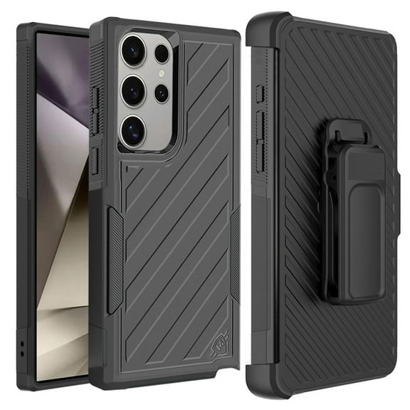 Case with Belt Clip Swivel Holster Combo for Samsung Galaxy S25 Ultra - Armor Cover w Kickstand Drop-Proof Defender Protective