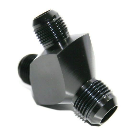3-Way Y-Block Fitting Adapter AN12 12-AN Male to 2X AN10 10-AN Male BLACK 3-Way Y-Block Fitting Adapter AN12 12-AN Male to 2X AN10 10-AN Male BLACK