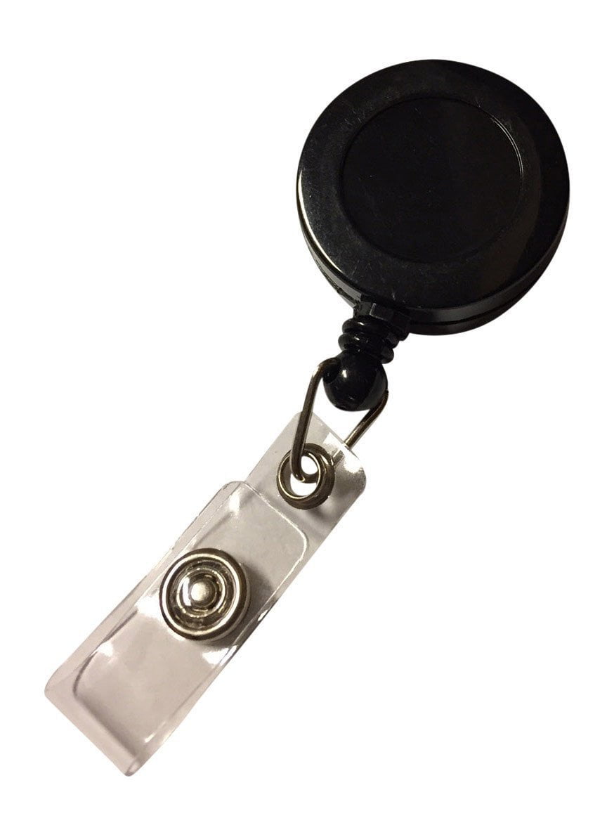5 pcs Combo Breakaway Black Lanyard with Badge Reel and Hard Plastic Card Holder Combo
