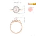thumbnail image 5 of ANGARA Japanese Akoya Cultured Pearl Halo Engagement Ring in 14K Rose Gold for Women | June Birthstone, Birthday, Anniversary, Jewelry Gift for Women | Pearl Ring, 5 of 8