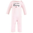 thumbnail image 3 of Hudson Baby Infant Girl Cotton Coveralls, Girl Mommy Pink Navy, 9-12 Months, 3 of 5