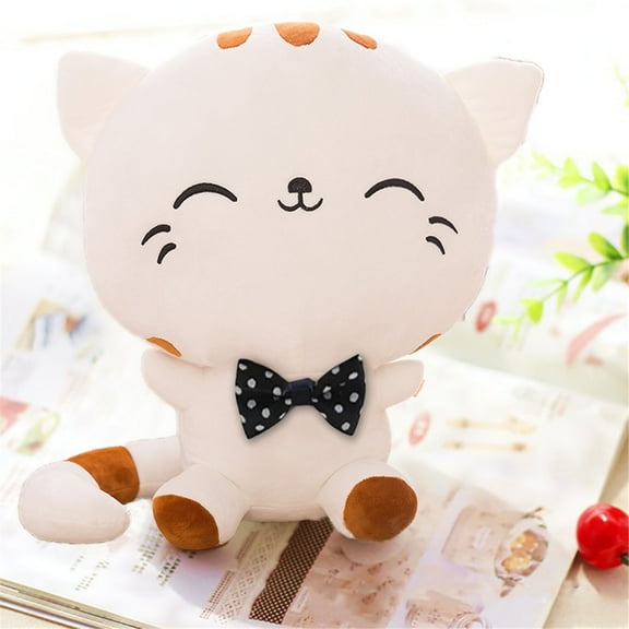 WWV Cute Kitty Plush Stuffed Animal Soft Kawaii Cat Doll Stress Relief Pillow Companion For Travel Office Home Gift For Kids Girls Family 22cm 1 Piece