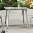 thumbnail image 6 of 36'' Square Silver Metal Restaurant Patio Dining Table For Indoor or Outdoor Use, 6 of 6