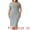 Gray, variant on DARING DIVA Plus Size Short Sleeve Crew Neck Midi Bodycon Dress 1X Gray