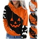 thumbnail image 3 of Sudadera con capucha para mujer, suéter con estampado de calabaza para Halloween, moda de otoño, manga larga, 3 of 4