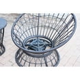 thumbnail image 4 of Jeco OF-SC001-2-CES007 Papasan Espresso Wicker Swivel Chair & Table Set with Brown Cushion, 4 of 5