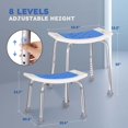 thumbnail image 4 of MaxKare Shower Chair with Anti Slip Padded, Grab Bar, 8 Adjustable Height, Shower Stool for Seniors, 4 of 8