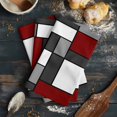 thumbnail image 6 of Modern Geometric Red Black Kitchen Towels Set of 2, Water Absorbent Dish Towel, Abstract Minimalist Color Blocks Decorative Hand Towels - Quick Drying Cloth for Cooking Baking, 18x28 Inch, 6 of 8