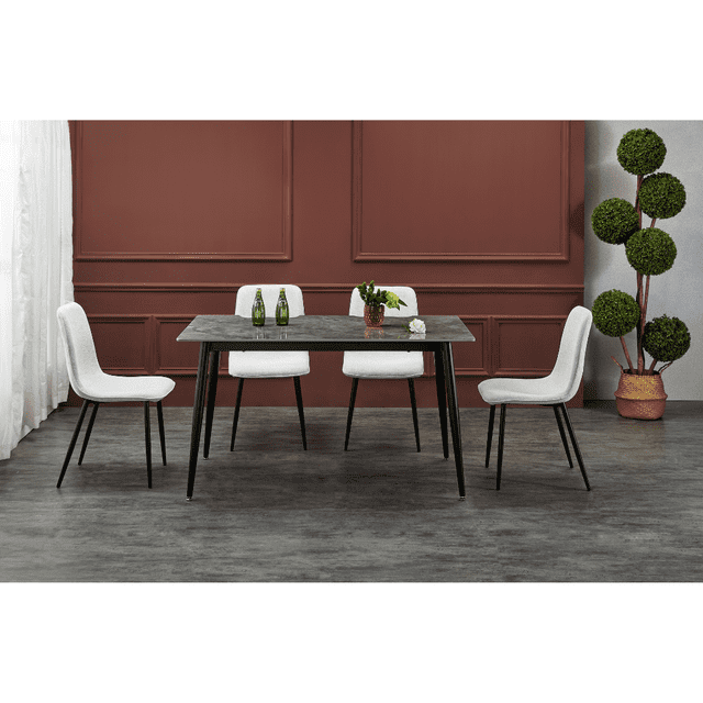 Mesa para comedor en Sintered Stone y Metal, modelo Arkansas, Sand & Garden