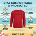 thumbnail image 4 of INGEAR Boys' Rash Guard UPF 50+ Long Sleeve Swim Shirt, Quick-Dry Lightweight Sun Protection, Military Green, S, 4 of 7