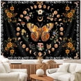 thumbnail image 4 of Butterfly Moon Flower Tapestry Botanical Floral Plant Boho Tapestry for Bedroom Aesthetic Vintage Black Tapestry Wall Hanging for Bedroom Living Room Dorm, 60X40IN, 4 of 5