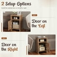 thumbnail image 5 of Furmax Farmhouse End Table, Nightstand Set of 2 with Barn Door and Shelf, Side Table for Living Room Bedroom, Light Brown, 5 of 7