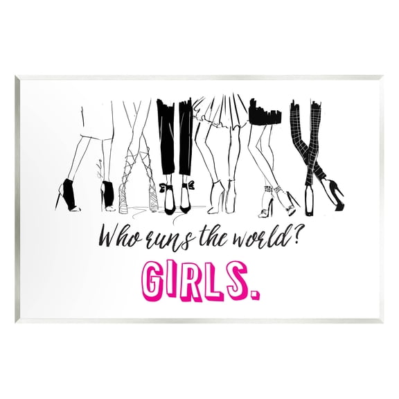 Stupell Industries Girls Run The World Glam Graphic Art Unframed Art Print Wall Art, Design by Alison Petrie