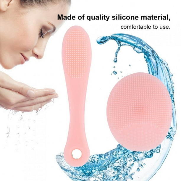 Limpiador Facial, Cepillo Facial Conveniente De Silicona, Facial Simple De 2 Piezas Para Eliminar El Maquillaje Y Eliminar La Limpieza De Puntos Negros