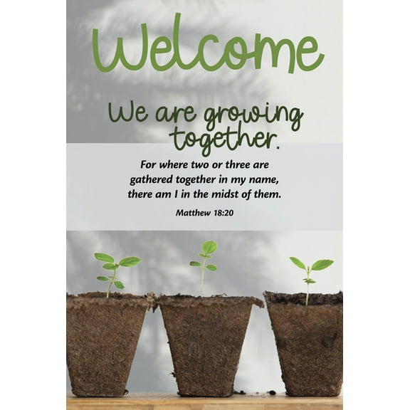 Guest Welcome Folder: We Are Growing (Package of 12): Matthew 18:20 (Kjv), (Hardcover)