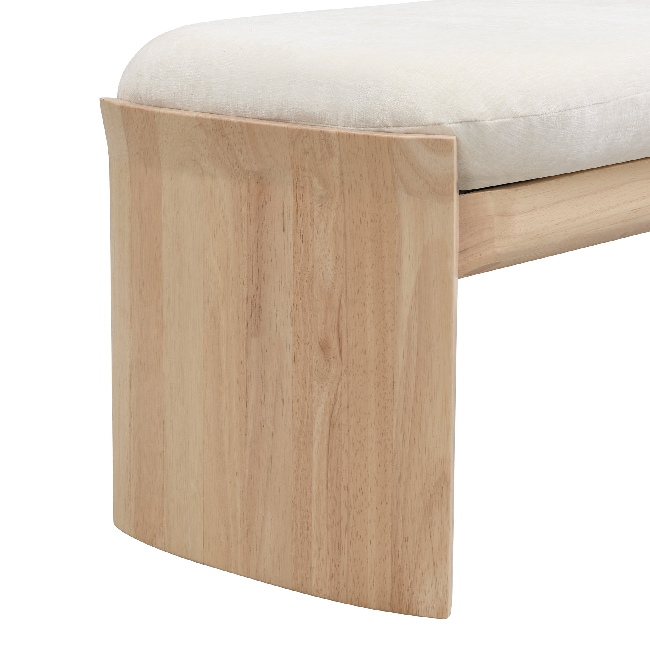 Christopher Knight Home 51.5" Rectangle Ottoman Bench, Upholstered Footstool, Solid Wood Frame, Beige