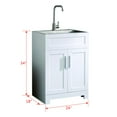 thumbnail image 2 of 24" White Laundry Utility Cabinet w/ Stainless Steel Sink and Faucet Combo, 2 of 6