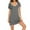 Gray, variant on Womens Nightgown Sleepwear Pajamas - Women Short Sleeve Round Neck Sleep Dress Nightshirt,Navy Blue,XL