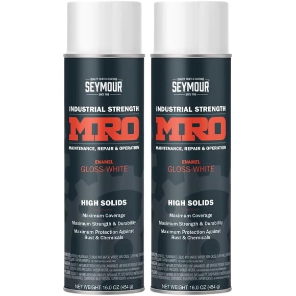 SEYMOUR 620-1413 Industrial MRO High Solids Spray Paint, Gloss White, 16 Ounce (Pack of 2)