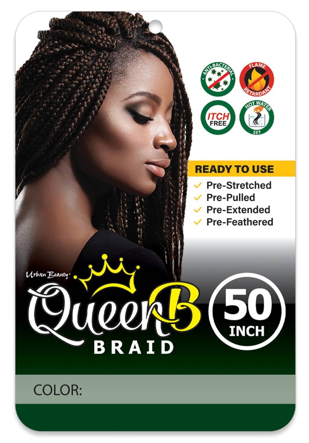 QueenB 4X Value Pack Pre-Stretched Braiding Hair 50” – Color M4/27/613