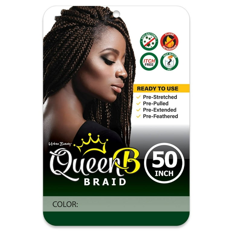 QueenB 4X Value Pack Pre-Stretched Braiding Hair 50” – Color Spicy
