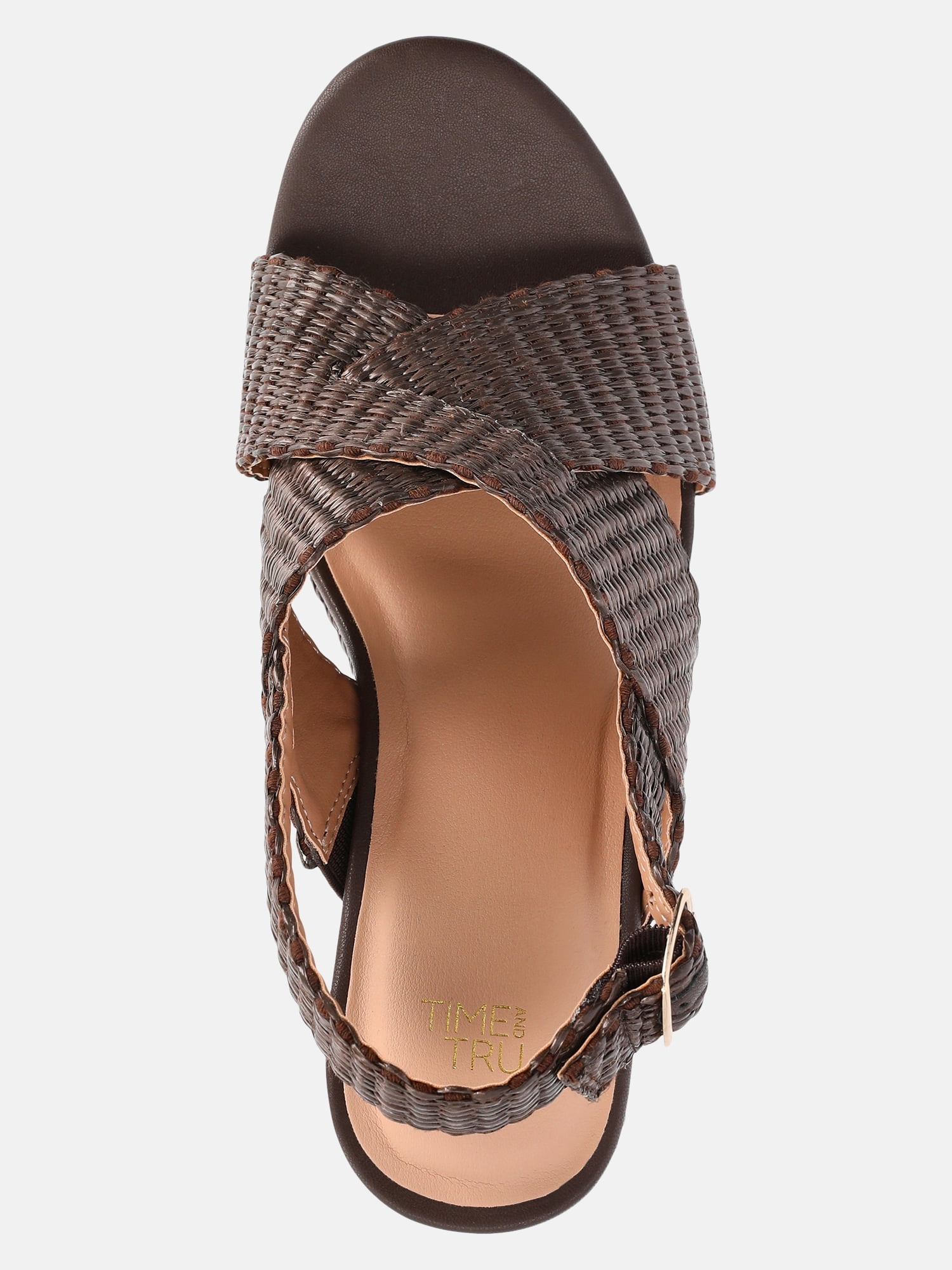 Time and Tru Women's Crossband Wedge Sandals