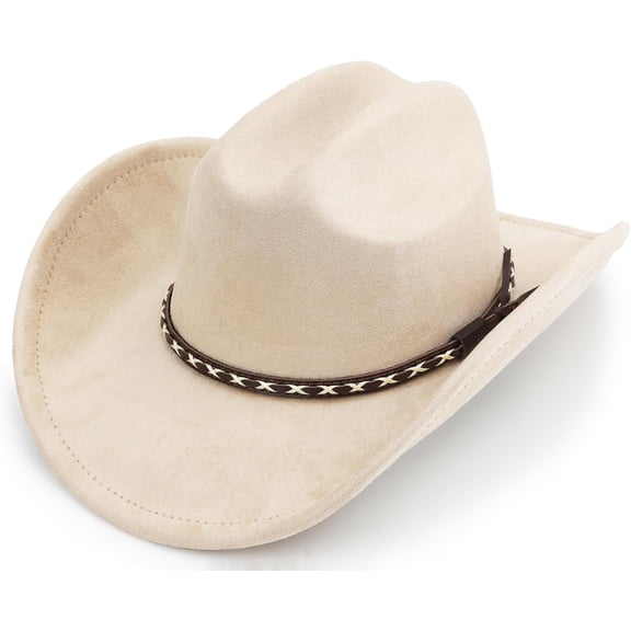 Western Cowboy Hat for Women and Men Big Wide Brim Felt Hats for Cowboys and Cowgirls